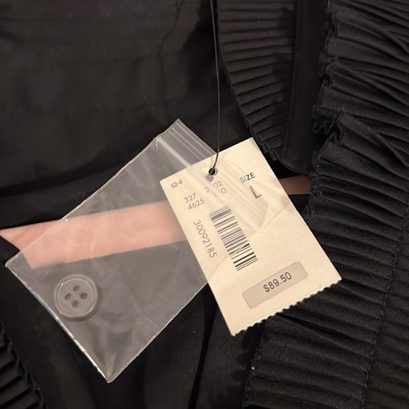 VTG Size   L Black Ruffle Whimsigoth Cottage Coquette Tie Waist Button Dress - Picture 10 of 11